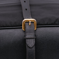 Saffiano Trimmed Tessuto Satchel