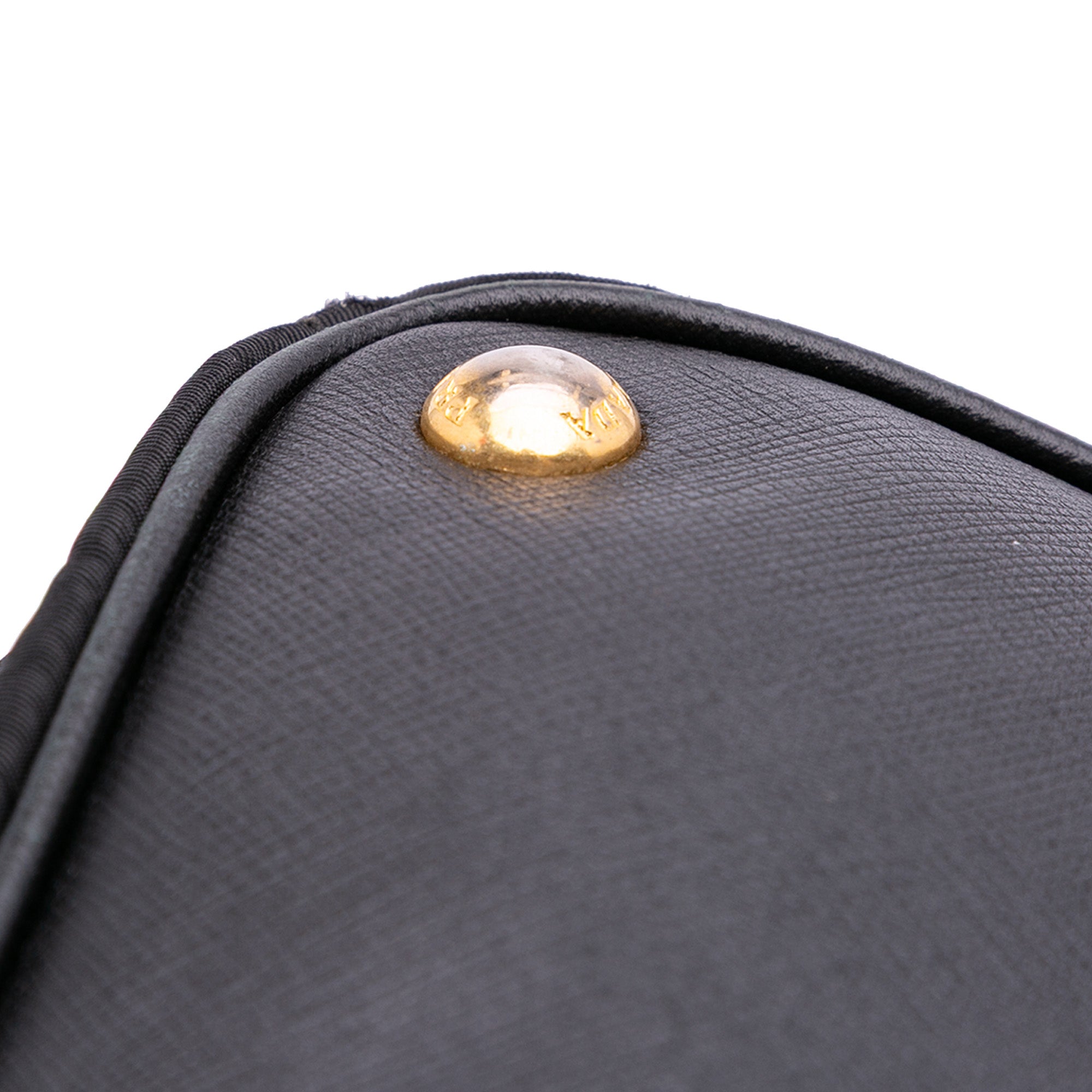 Saffiano Trimmed Tessuto Satchel
