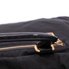 Saffiano Trimmed Tessuto Satchel