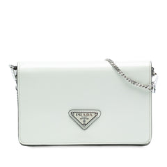 Mini Brushed Leather Chain Crossbody