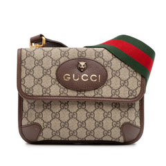 Small GG Supreme Web Neo Vintage Double Flap Messenger Bag
