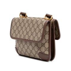 Small GG Supreme Web Neo Vintage Double Flap Messenger Bag