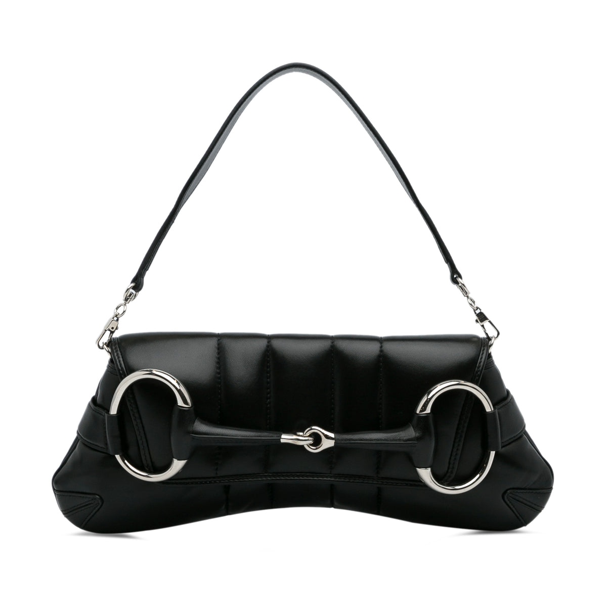 Leather Horsebit Chain Satchel_0