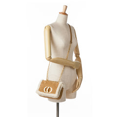 Small Shearling Suede Cannage Caro Bag