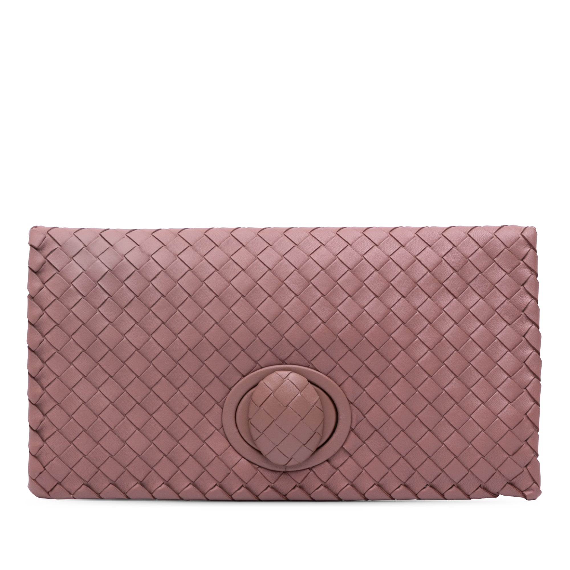 Nappa Intrecciato Turn Lock Clutch