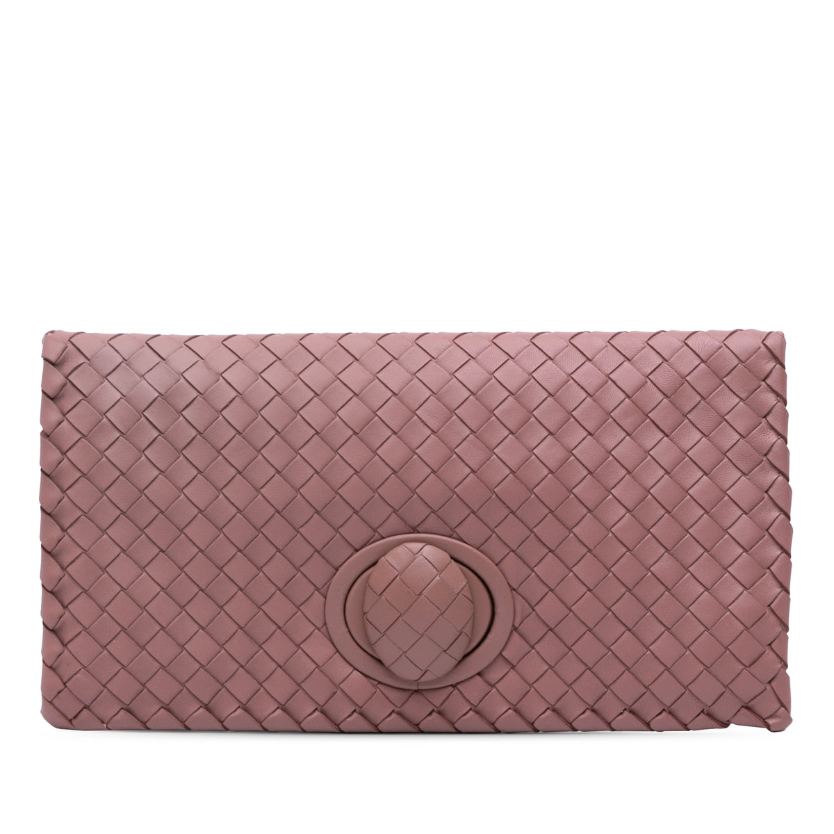 Nappa Intrecciato Turn Lock Clutch