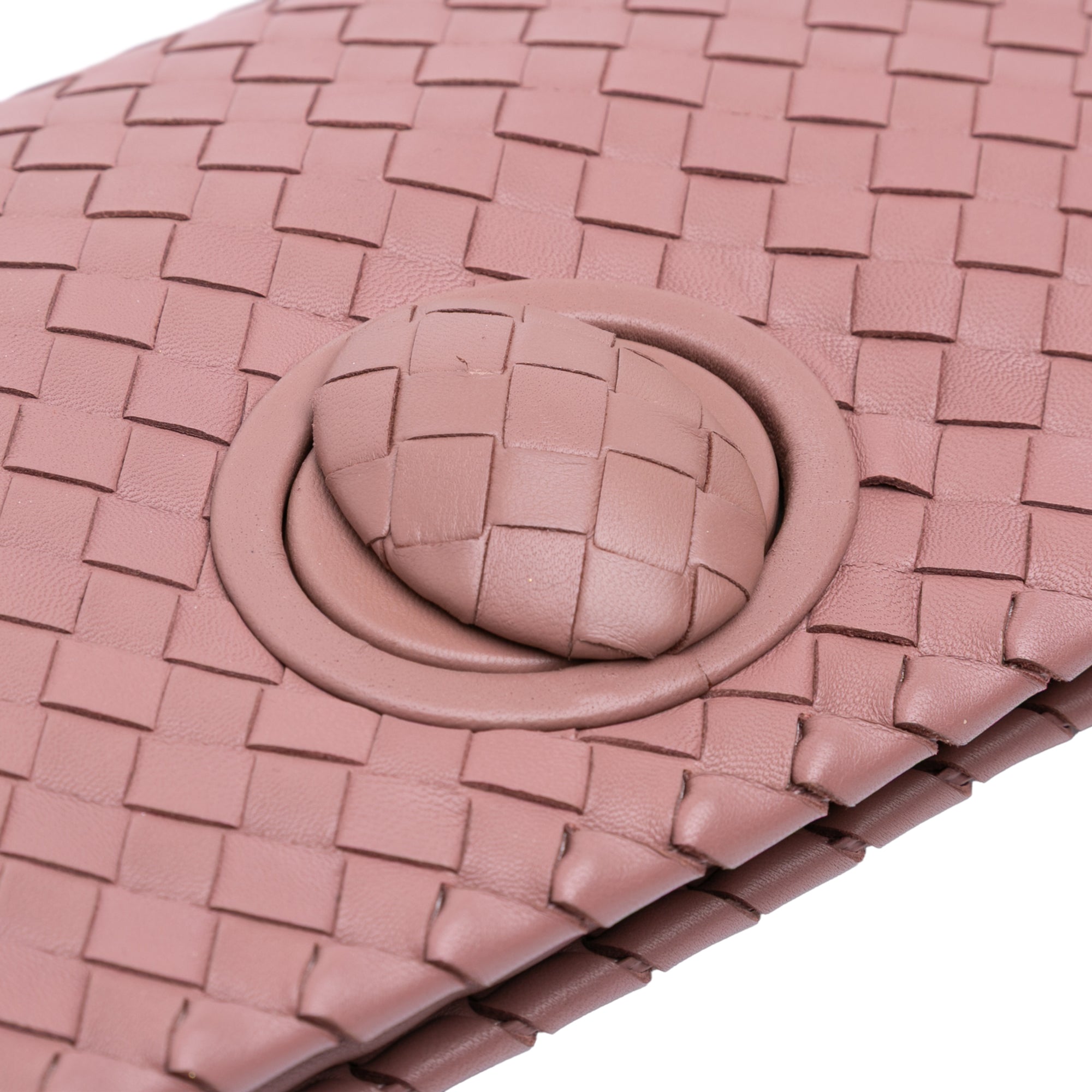 Nappa Intrecciato Turn Lock Clutch
