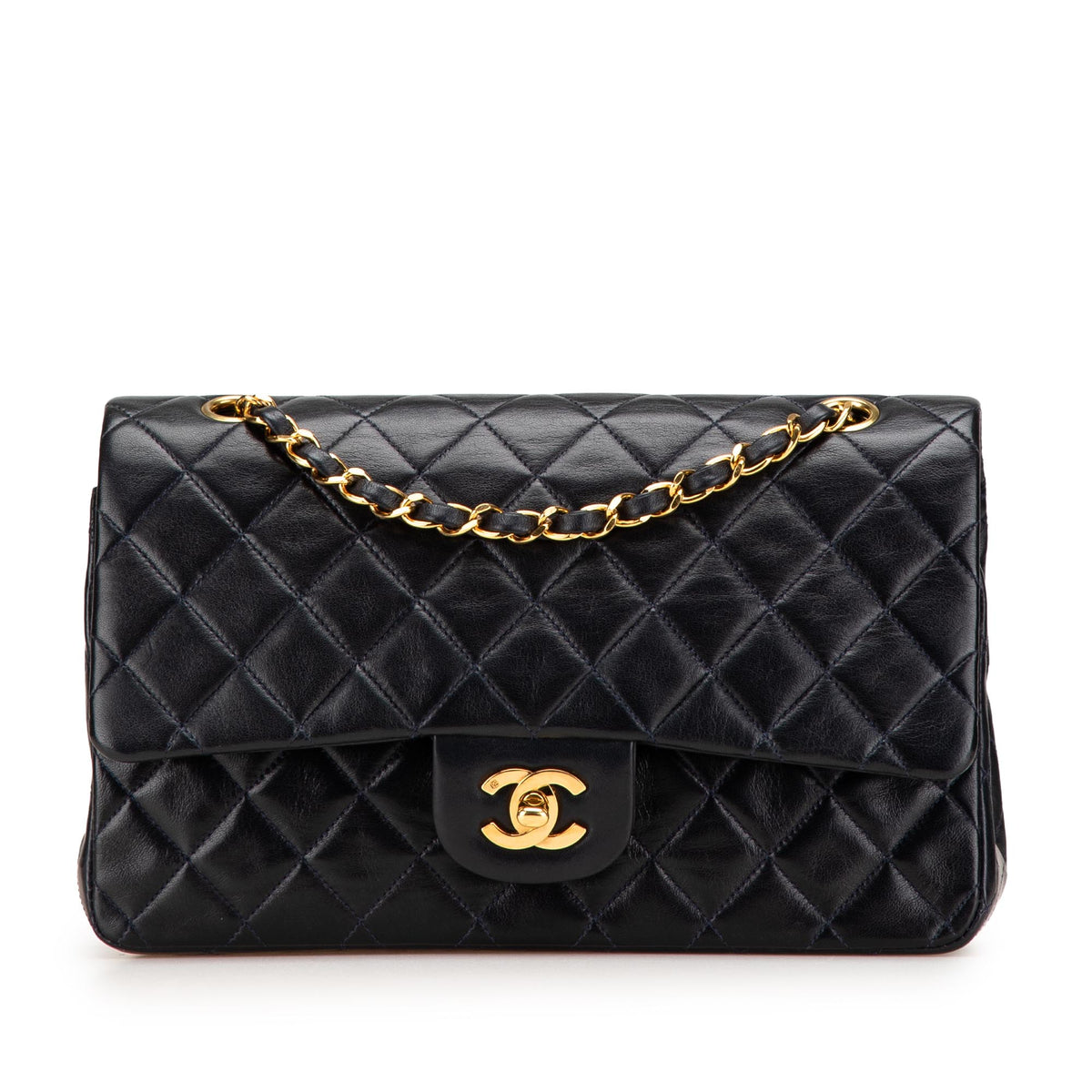 Medium Classic Lambskin Double Flap