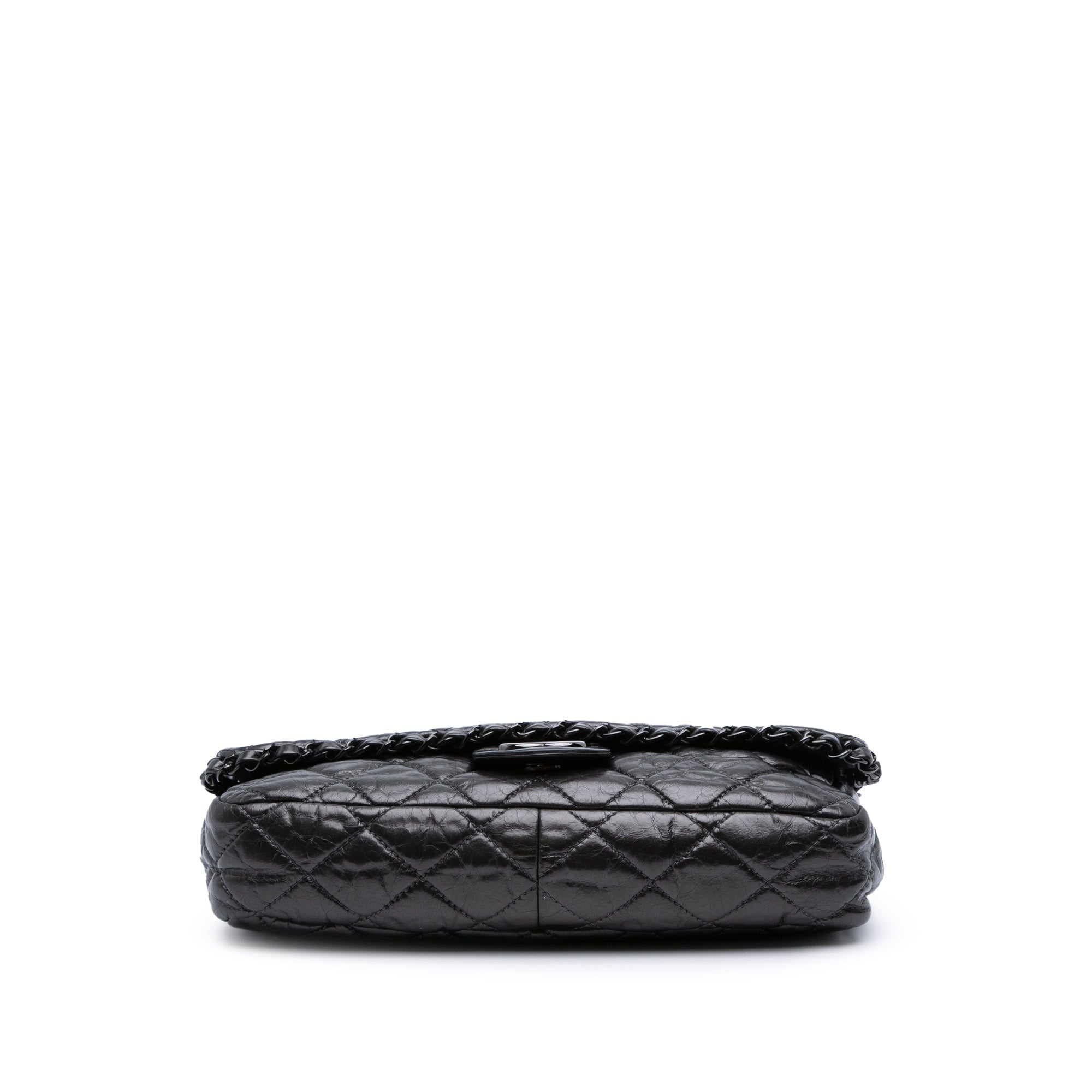 Medium Quilted Metallic Aged Calfskin Chain Me Flap