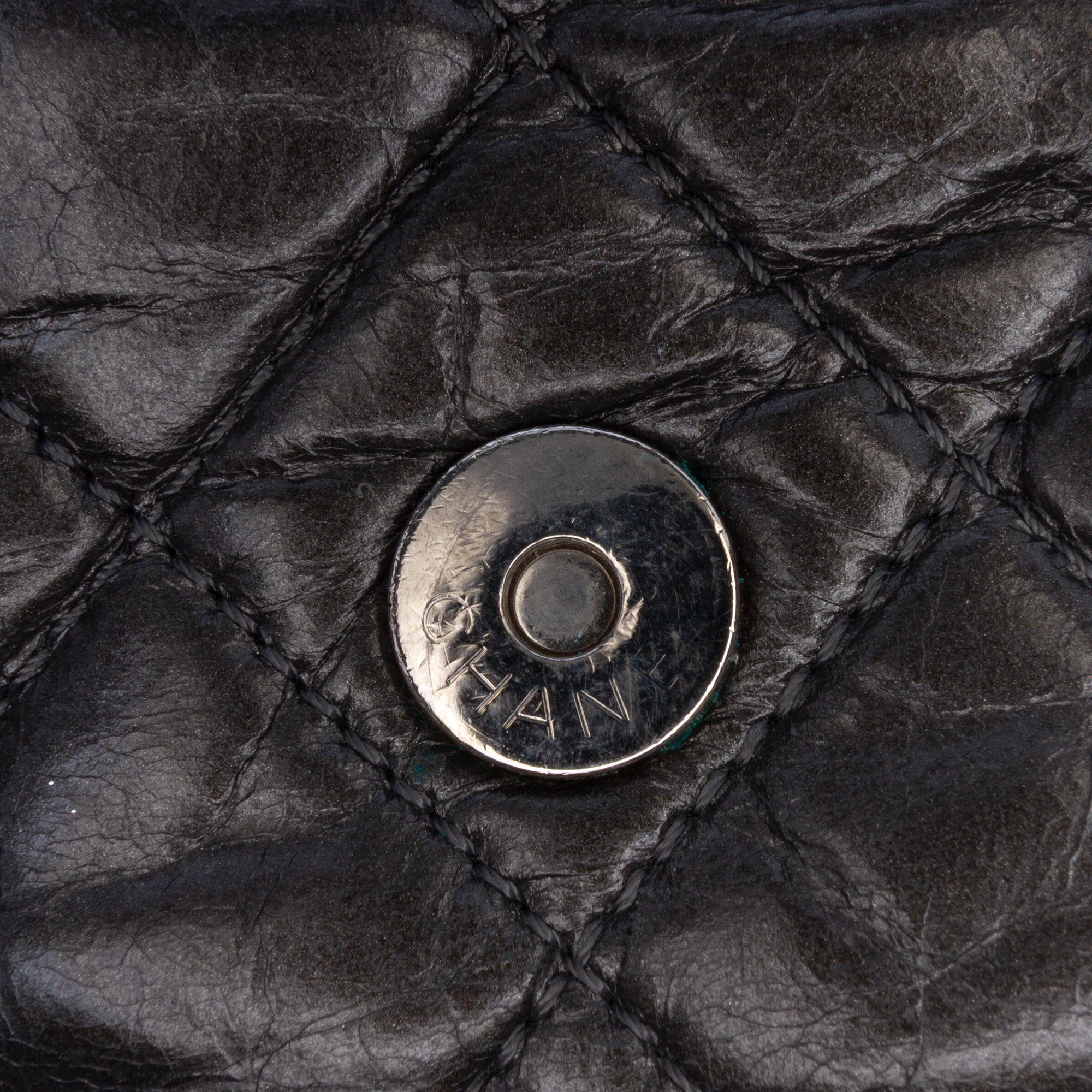 Medium Quilted Metallic Aged Calfskin Chain Me Flap
