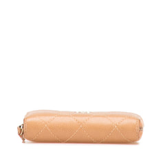 CC Quilted Caviar Zip Around Coin Purse