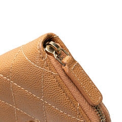 CC Quilted Caviar Zip Around Coin Purse