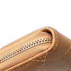 CC Quilted Caviar Zip Around Coin Purse