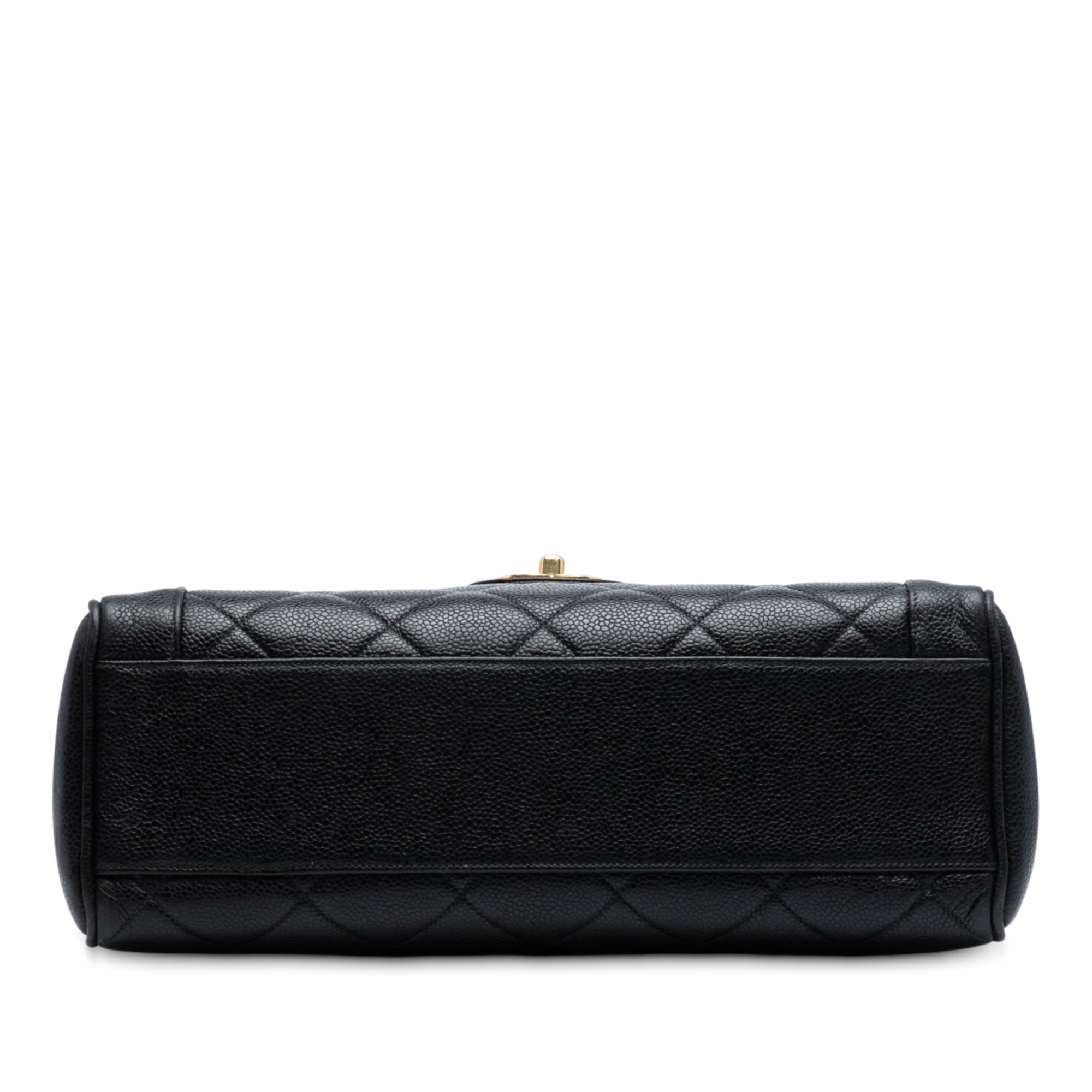 Jumbo CC Quilted Caviar Kelly Top Handle Bag