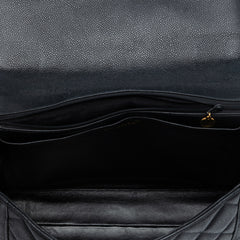 Jumbo CC Quilted Caviar Kelly Top Handle Bag