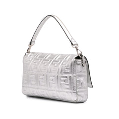 Large Zucca Embossed Baguette Satchel