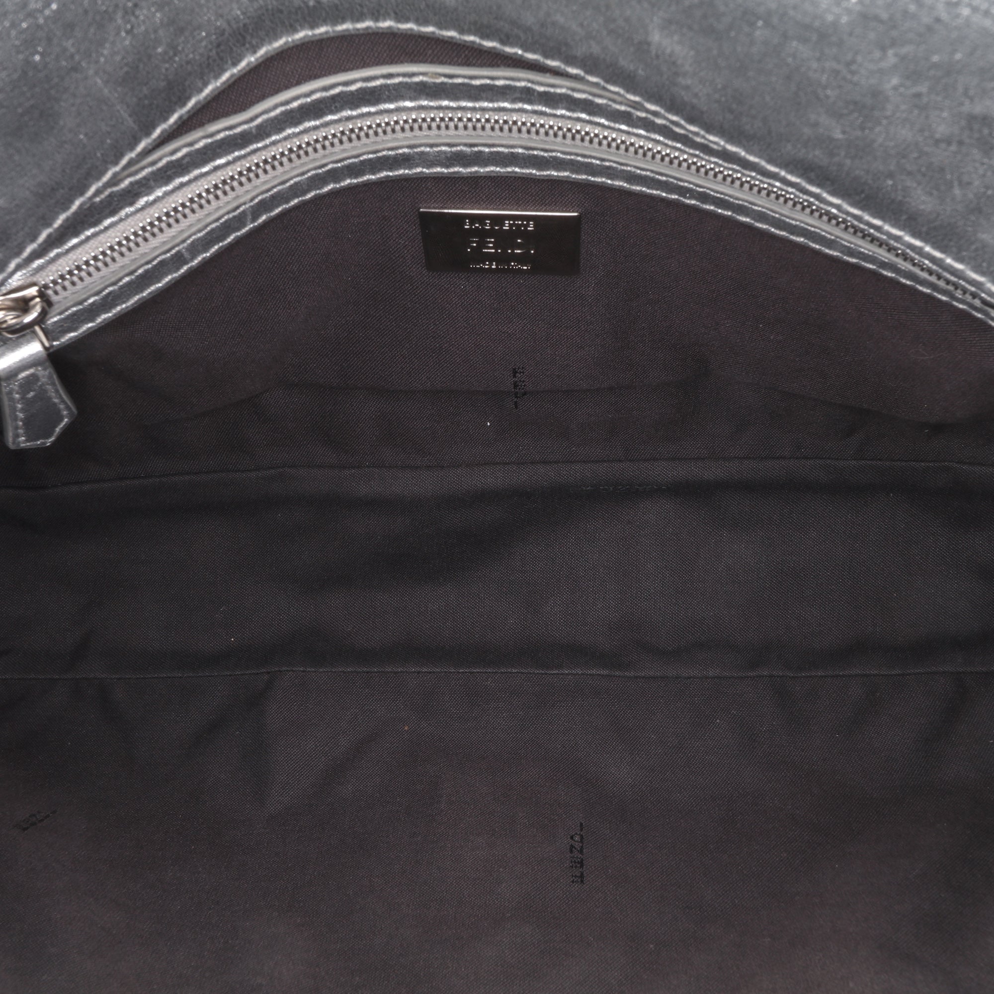 Large Zucca Embossed Baguette Satchel