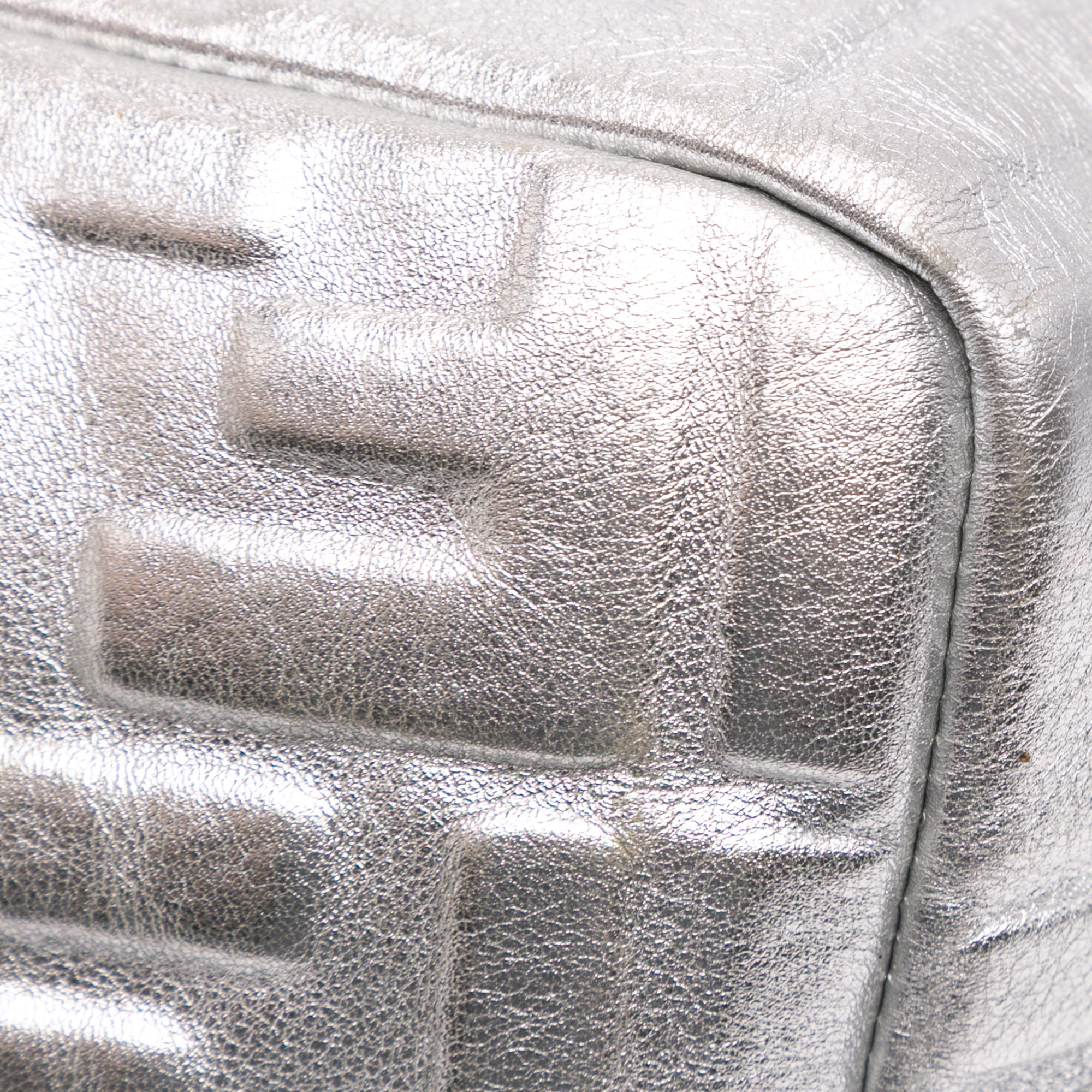 Large Zucca Embossed Baguette Satchel