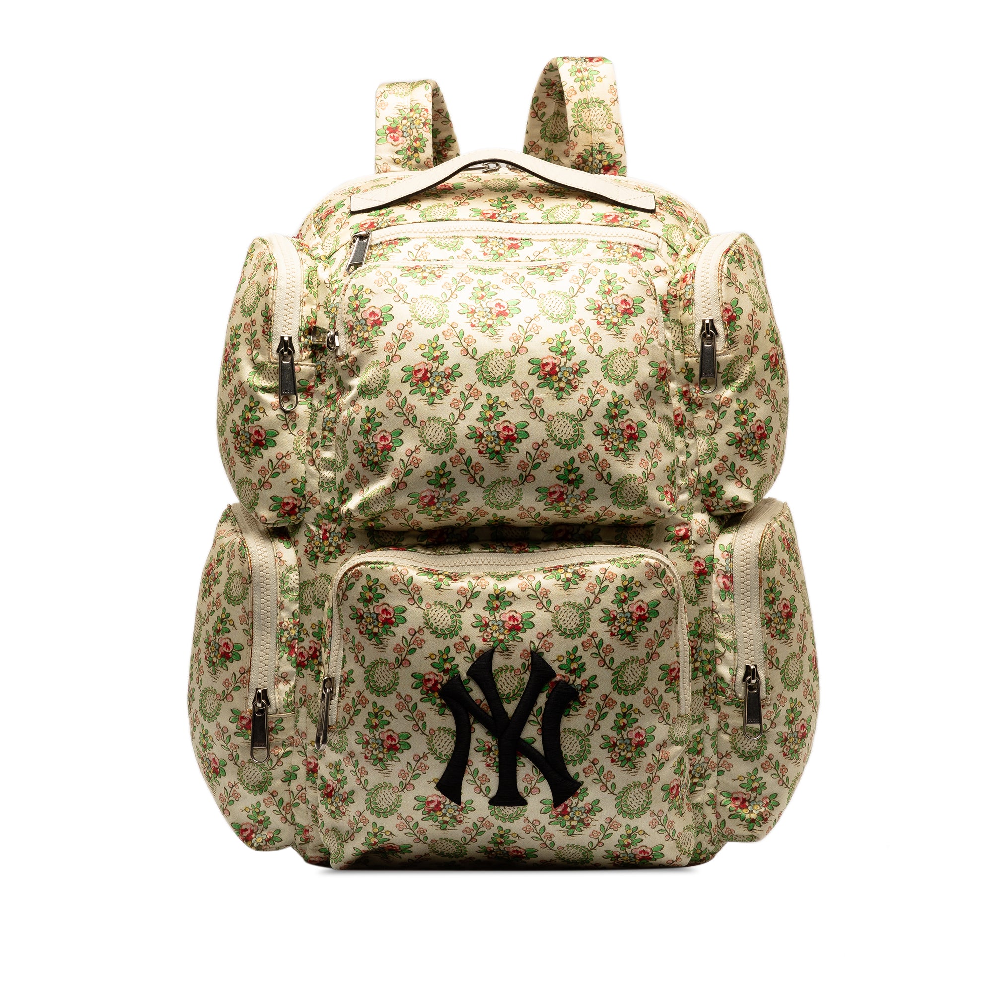 MLB Floral Satin NY Yankees Patch Backpack