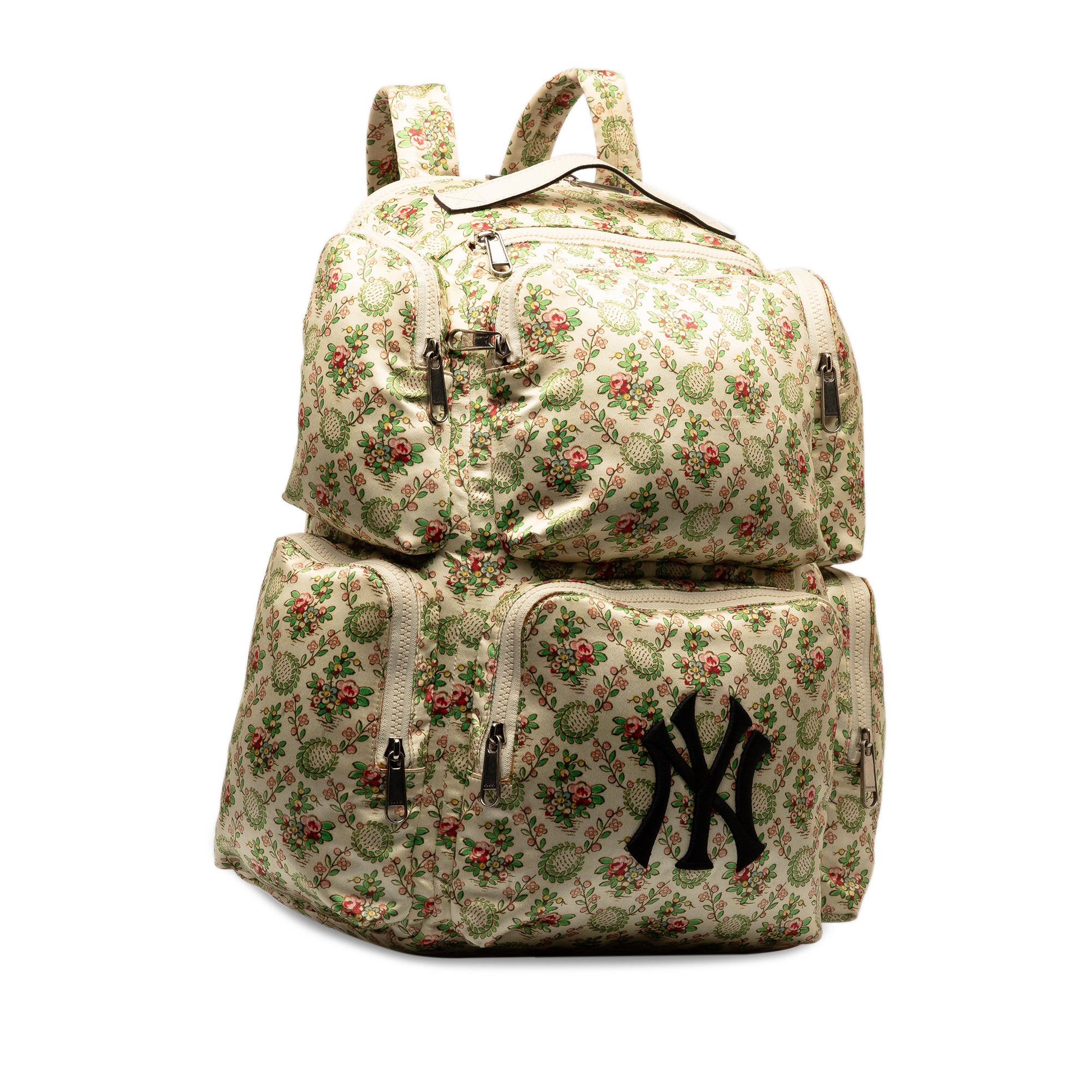 MLB Floral Satin NY Yankees Patch Backpack