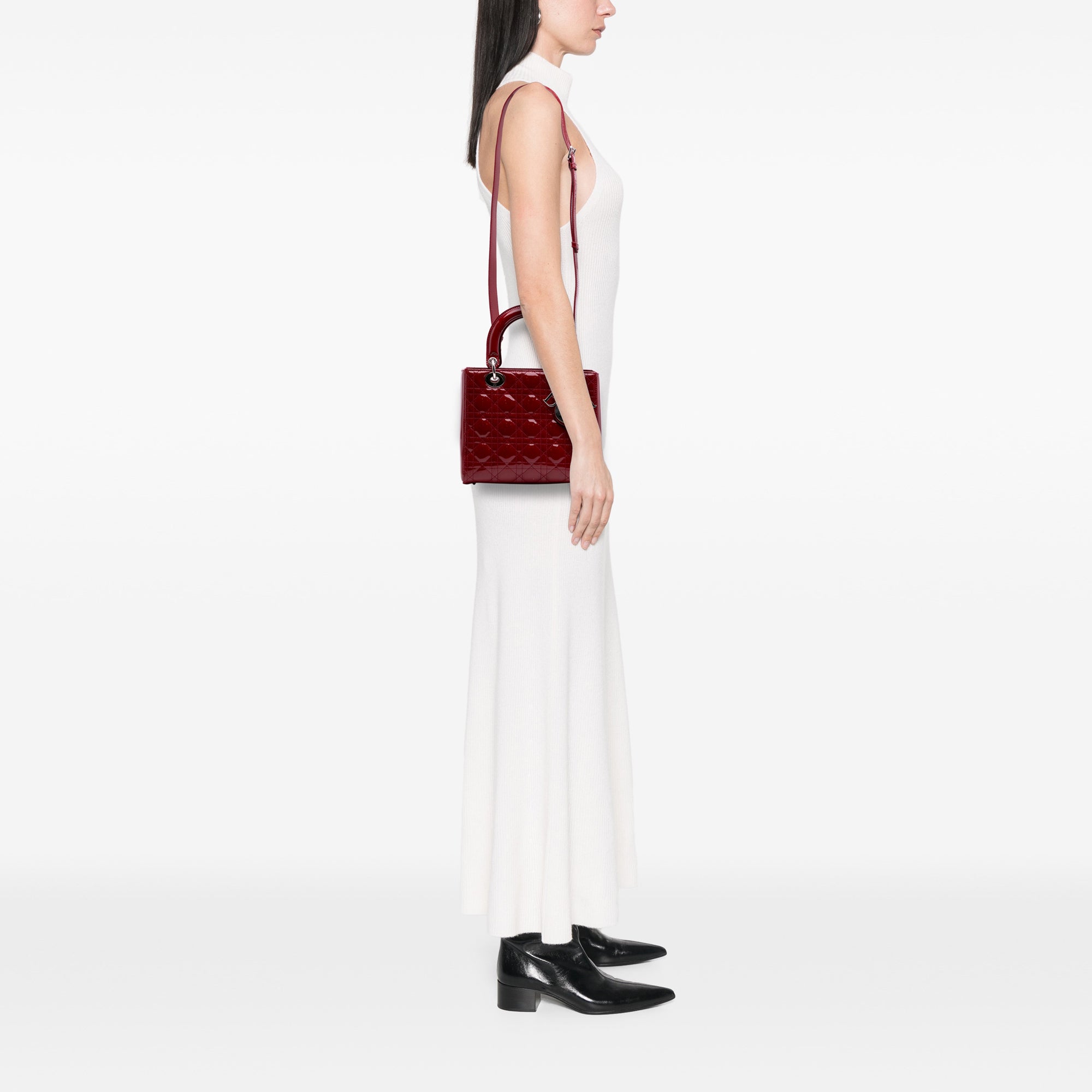 Medium Patent Cannage Lady Dior