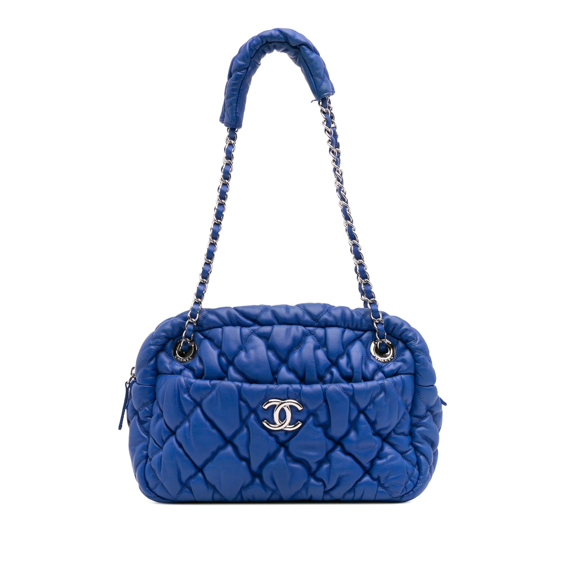 Quilted Lambskin Bubble Quilt Camera Shoulder Bag