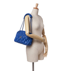 Quilted Lambskin Bubble Quilt Camera Shoulder Bag