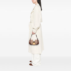 Zucchino Canvas and Metallic Leather Compilation Shoulder Bag