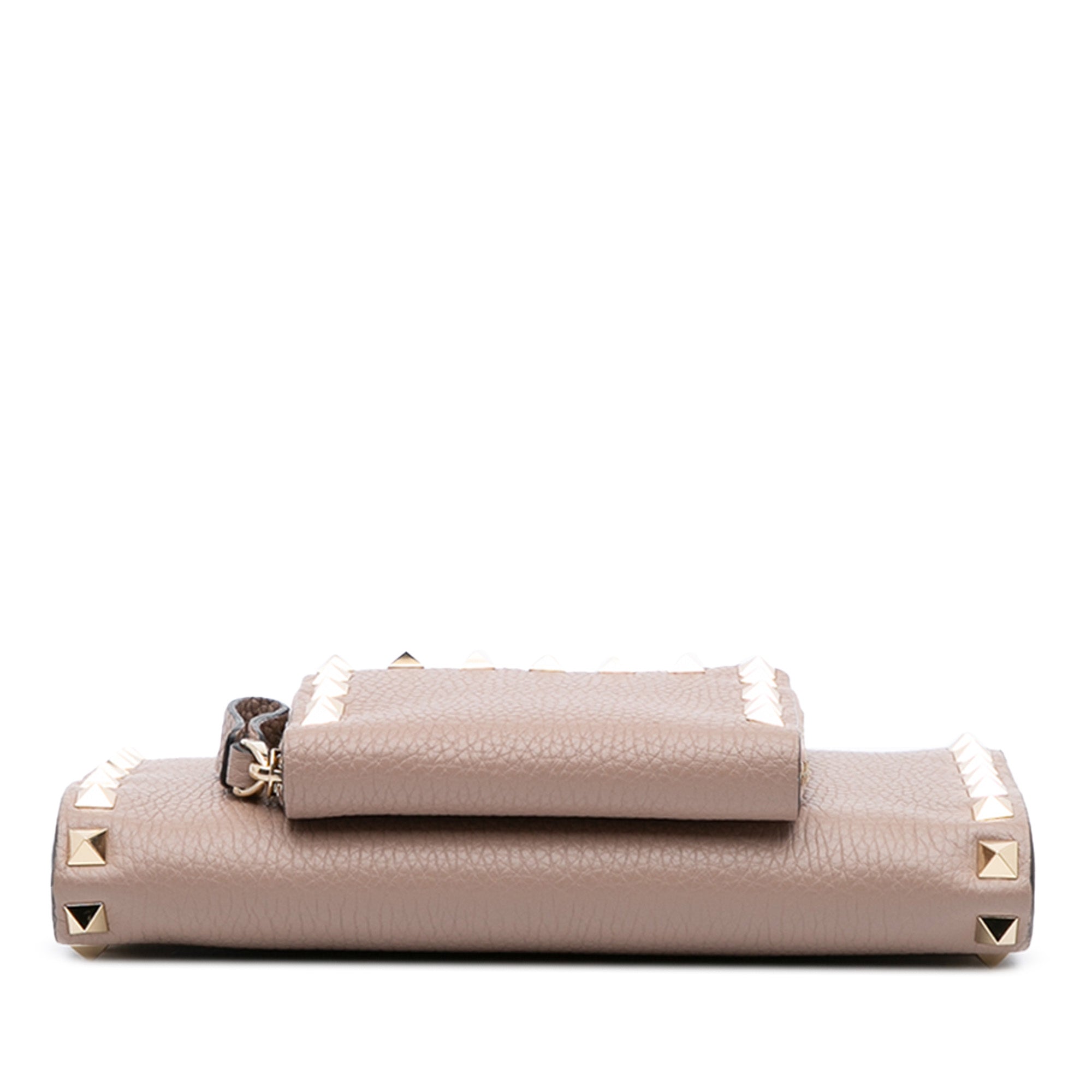 Leather Rockstud Wallet on Chain with Coin Pouch