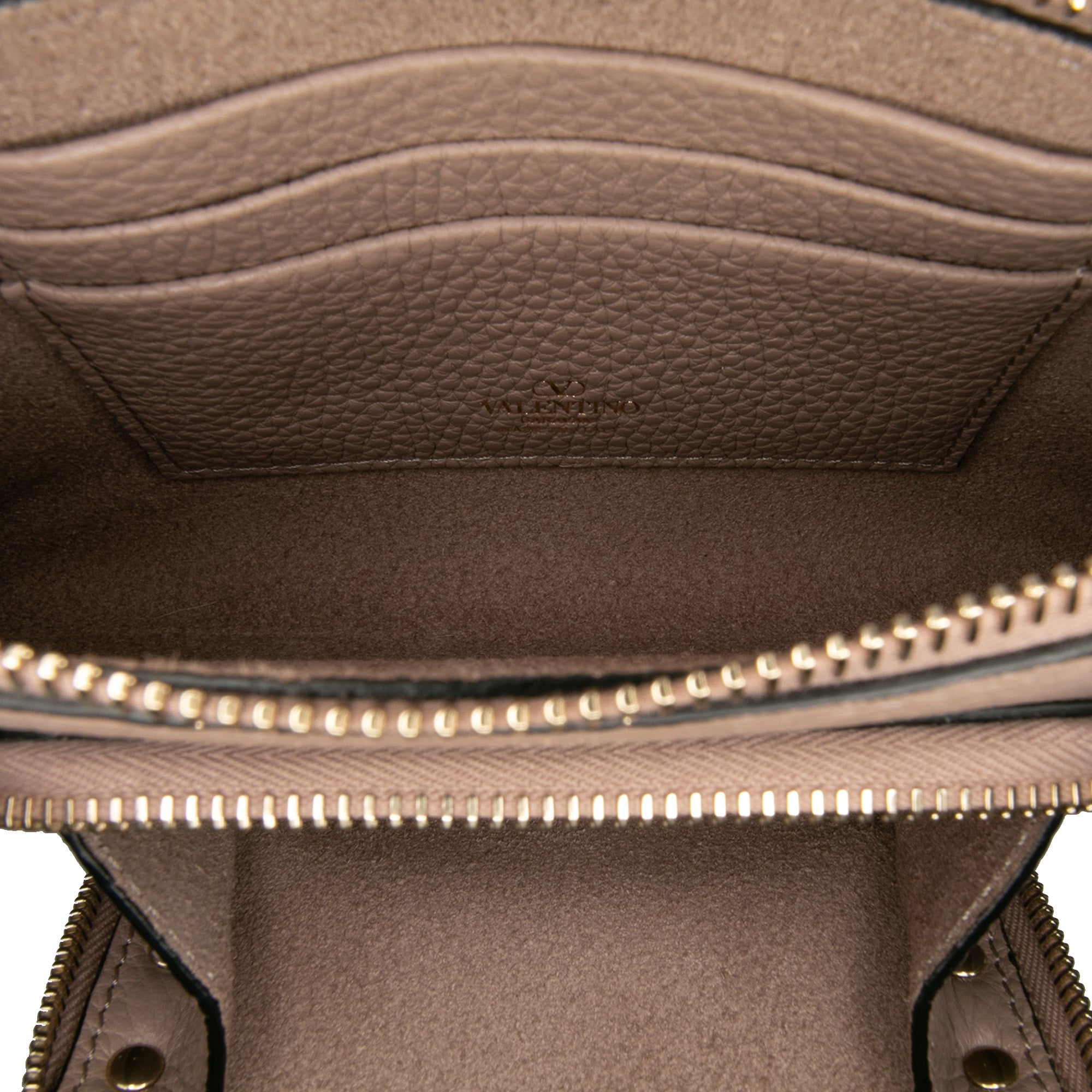 Leather Rockstud Wallet on Chain with Coin Pouch