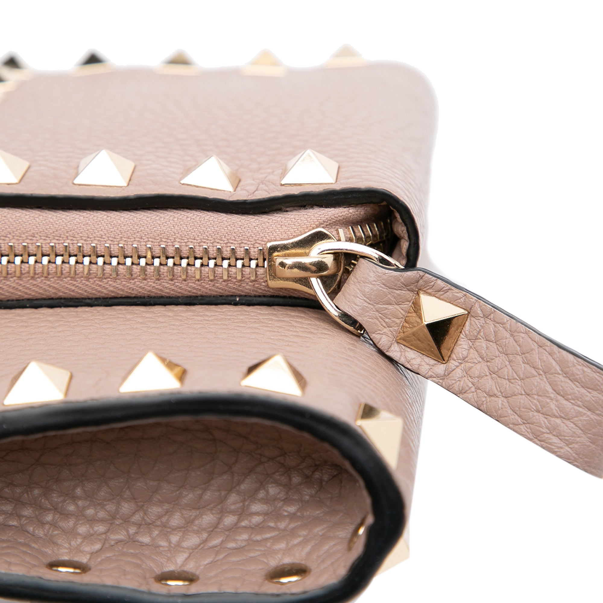 Leather Rockstud Wallet on Chain with Coin Pouch