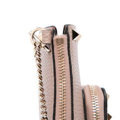 Leather Rockstud Wallet on Chain with Coin Pouch