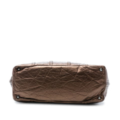 Distressed Calfskin Shopping In Moscow Tote