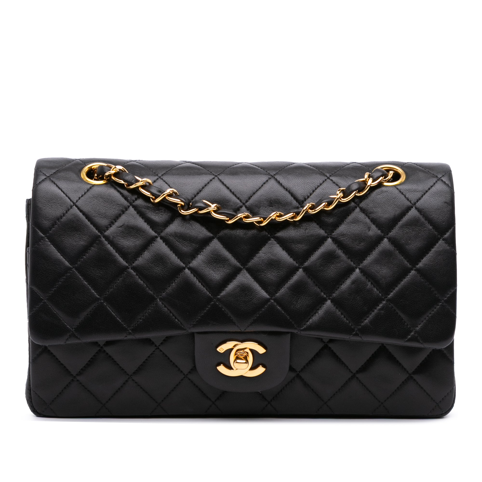 Medium Classic Lambskin Double Flap