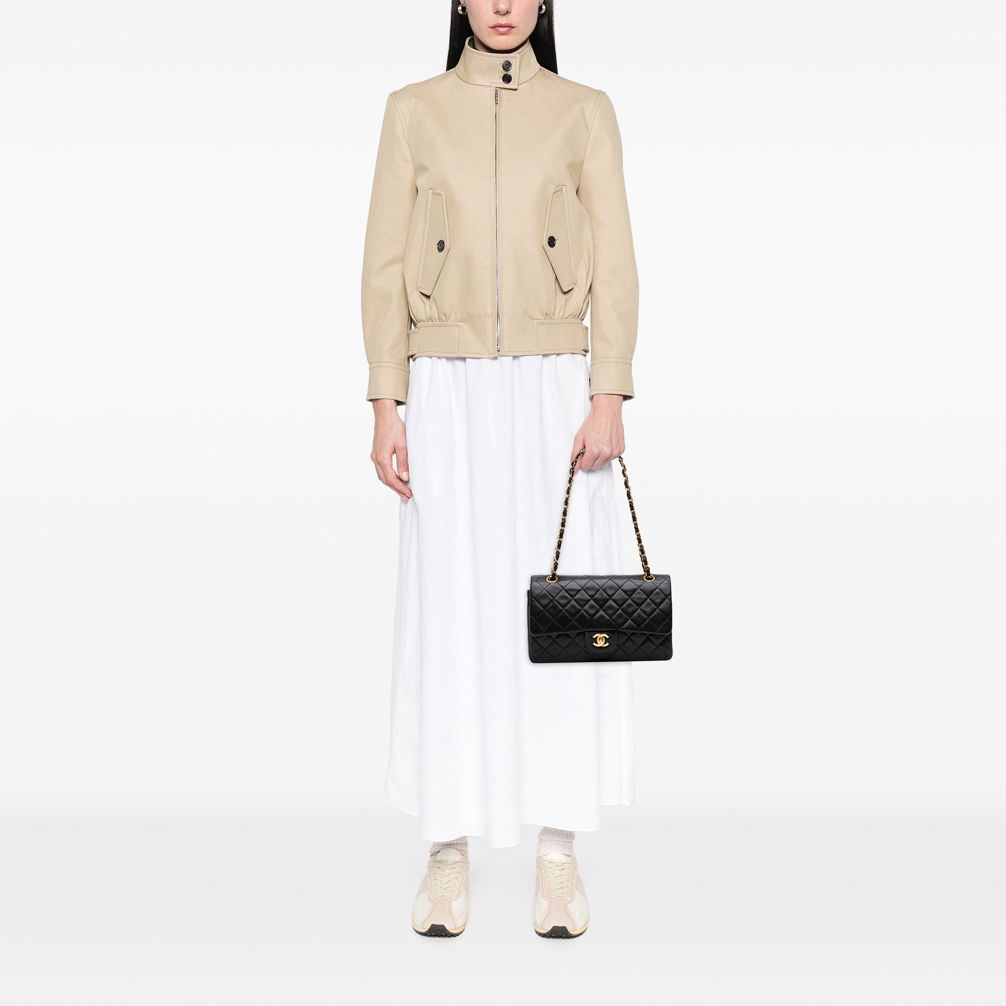 Medium Classic Lambskin Double Flap