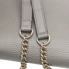 Leather Interlocking G Dollar Wallet on Chain