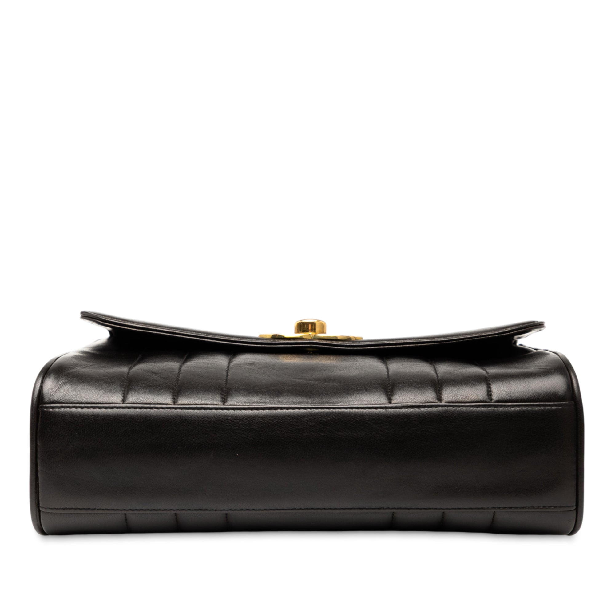 Vertical Quilt Lambskin Flap