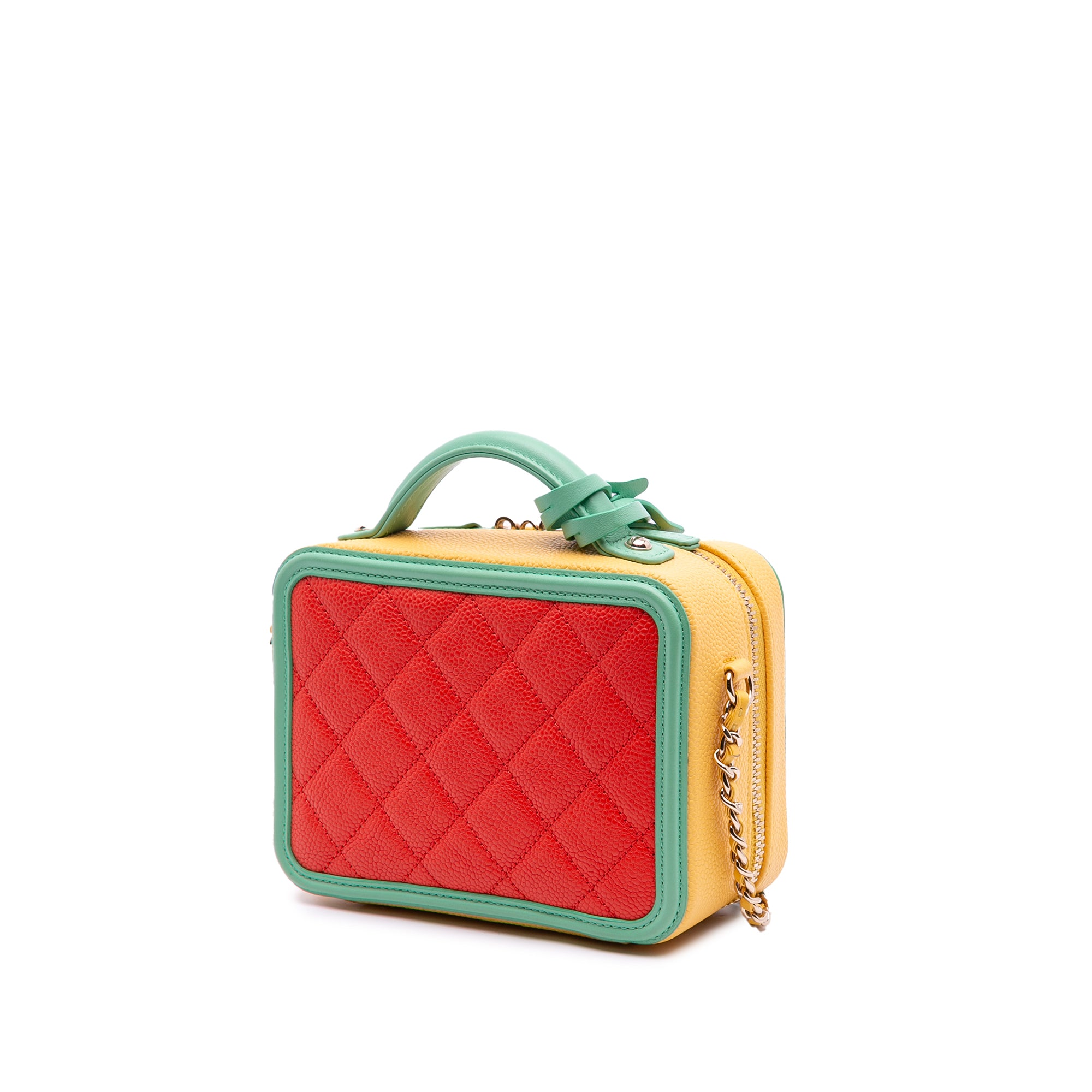Small Tricolor Caviar CC Filigree Vanity Case