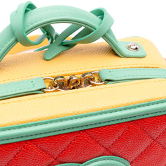 Small Tricolor Caviar CC Filigree Vanity Case