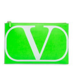 VLogo Leather Clutch