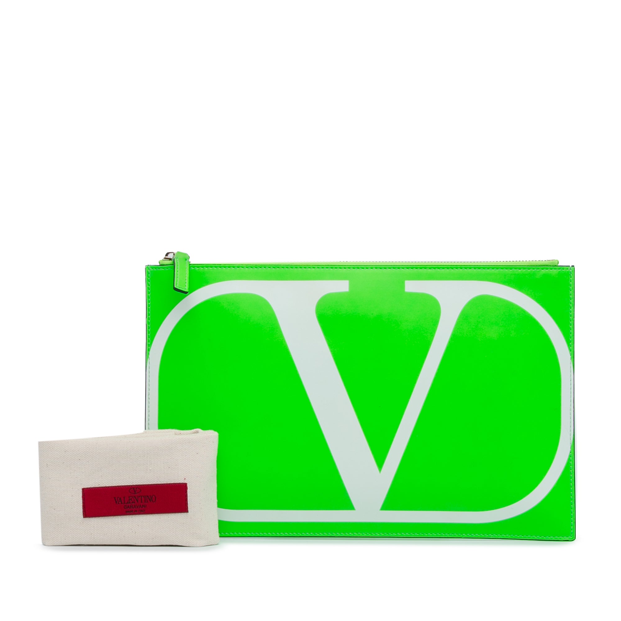 VLogo Leather Clutch