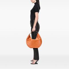 Embossed Leather Horsebit Glam Hobo