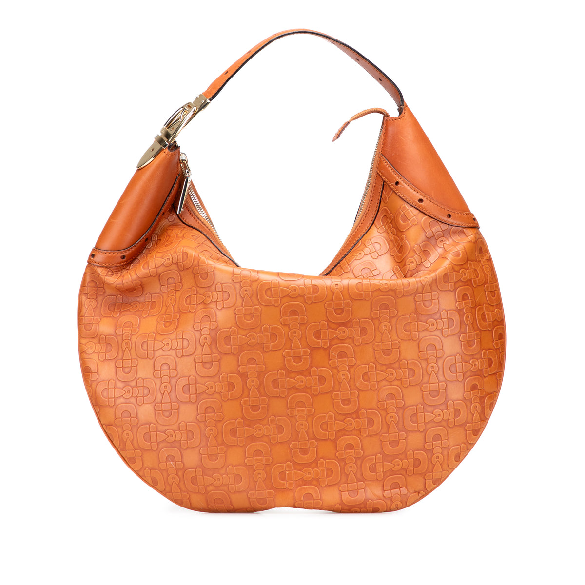 Embossed Leather Horsebit Glam Hobo
