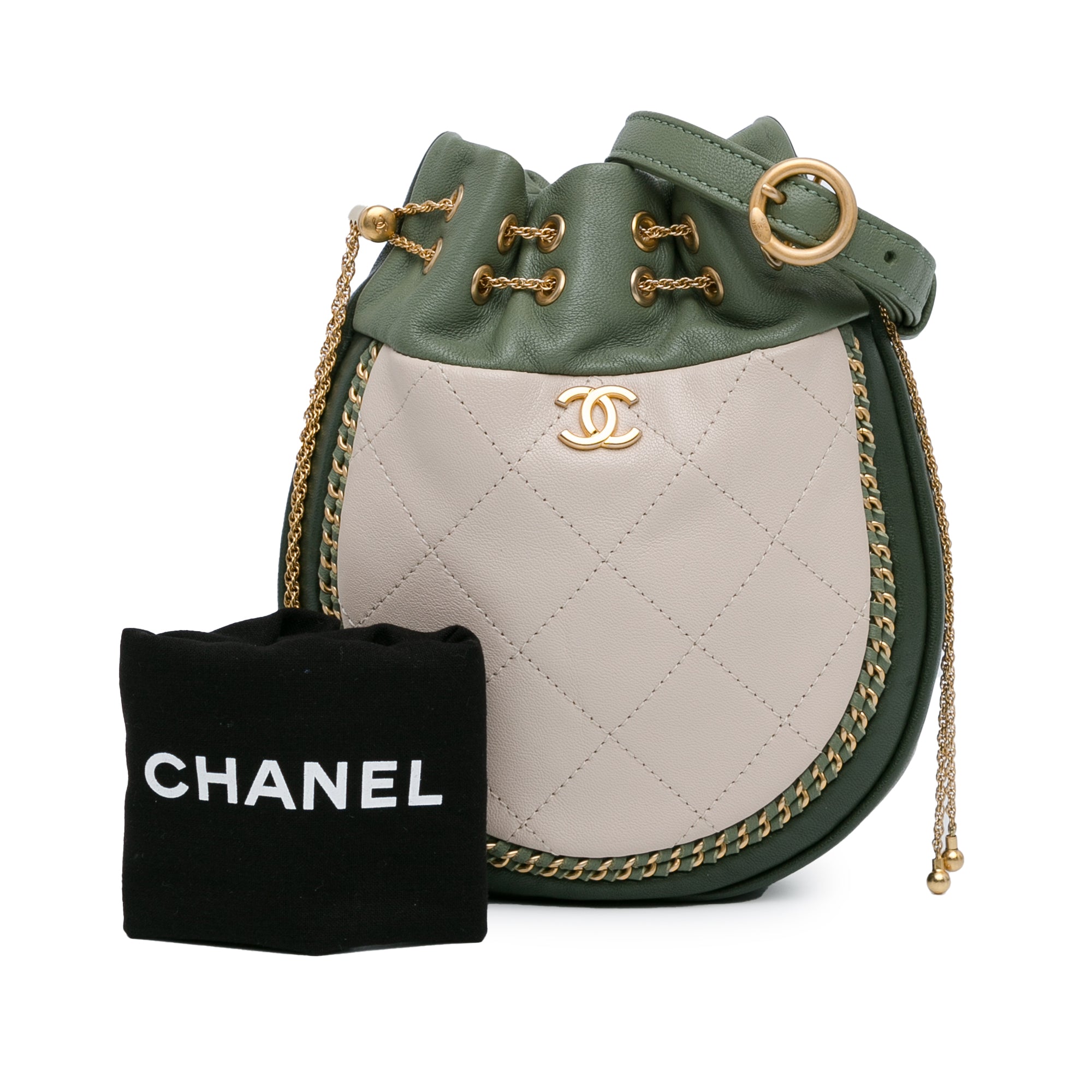 CC Quilted Drawstring Bucket Bag