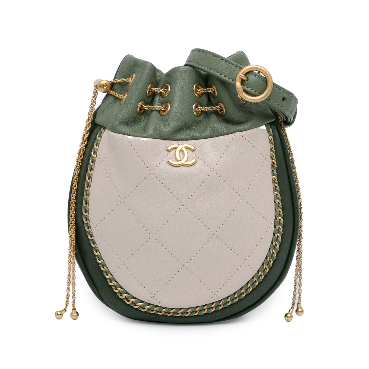 CC Quilted Drawstring Bucket Bag