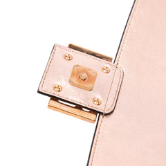 Zucca Embossed Metallic Leather Baguette Satchel