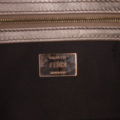 Zucca Embossed Metallic Leather Baguette Satchel