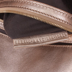 Zucca Embossed Metallic Leather Baguette Satchel