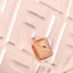Zucca Embossed Metallic Leather Baguette Satchel