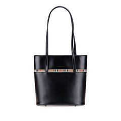 House Check Trimmed Leather Shoulder Bag